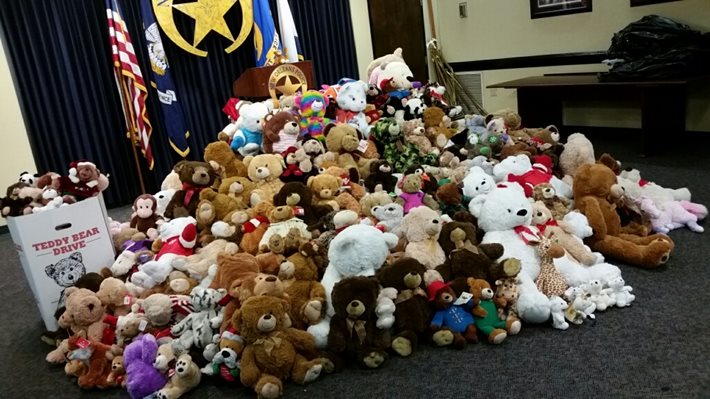More than 1,500 Stuffed Animals Collected by NOPD, Arnaud's, NOPJF in Third Annual Teddy Bear Drive
