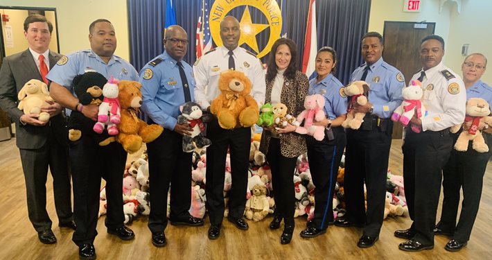 NOPD Receives Large Donation for Sixth Annual Teddy Bear Program