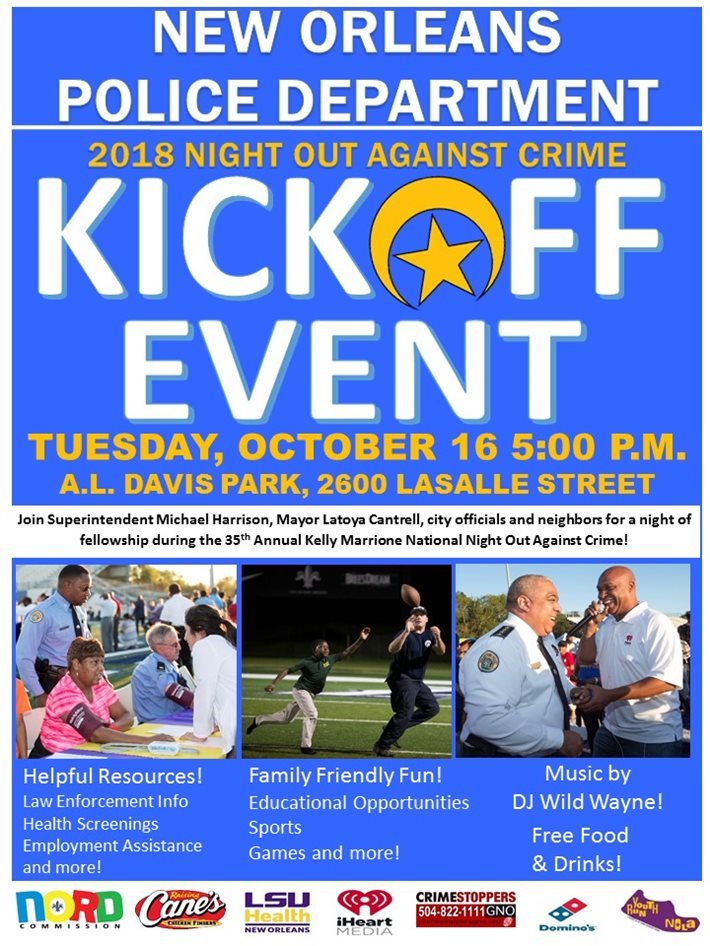 NOPD to Kick-Off 2018 Night Out Against Crime