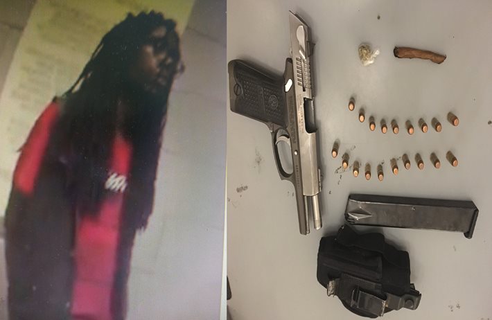Suspect Arrested for Illegal Possession of a Concealed Gun, Marijuana