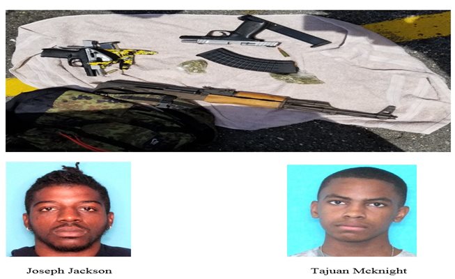 Two Arrested for Possessing Drugs, Firearms & Stolen Vehicle