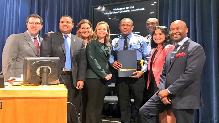 City Council Recognizes NOPD Officer for Saving Elderly Woman from Flooded Underpass