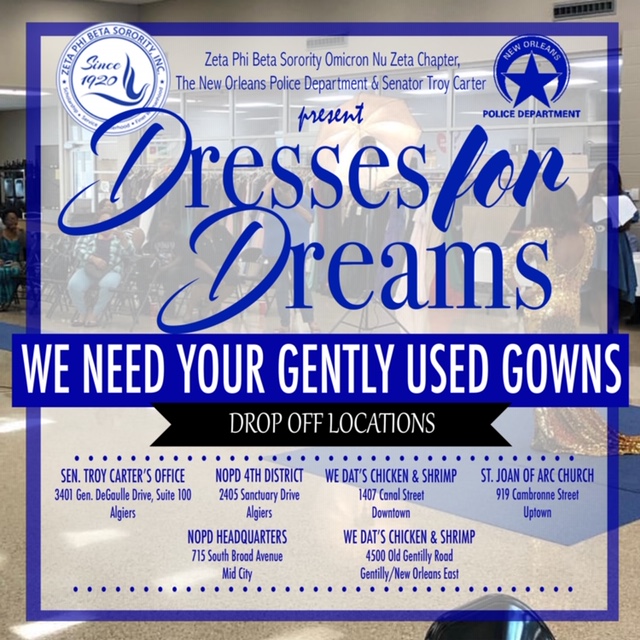NOPD Collects Prom Dresses in Dresses for Dreams Drive