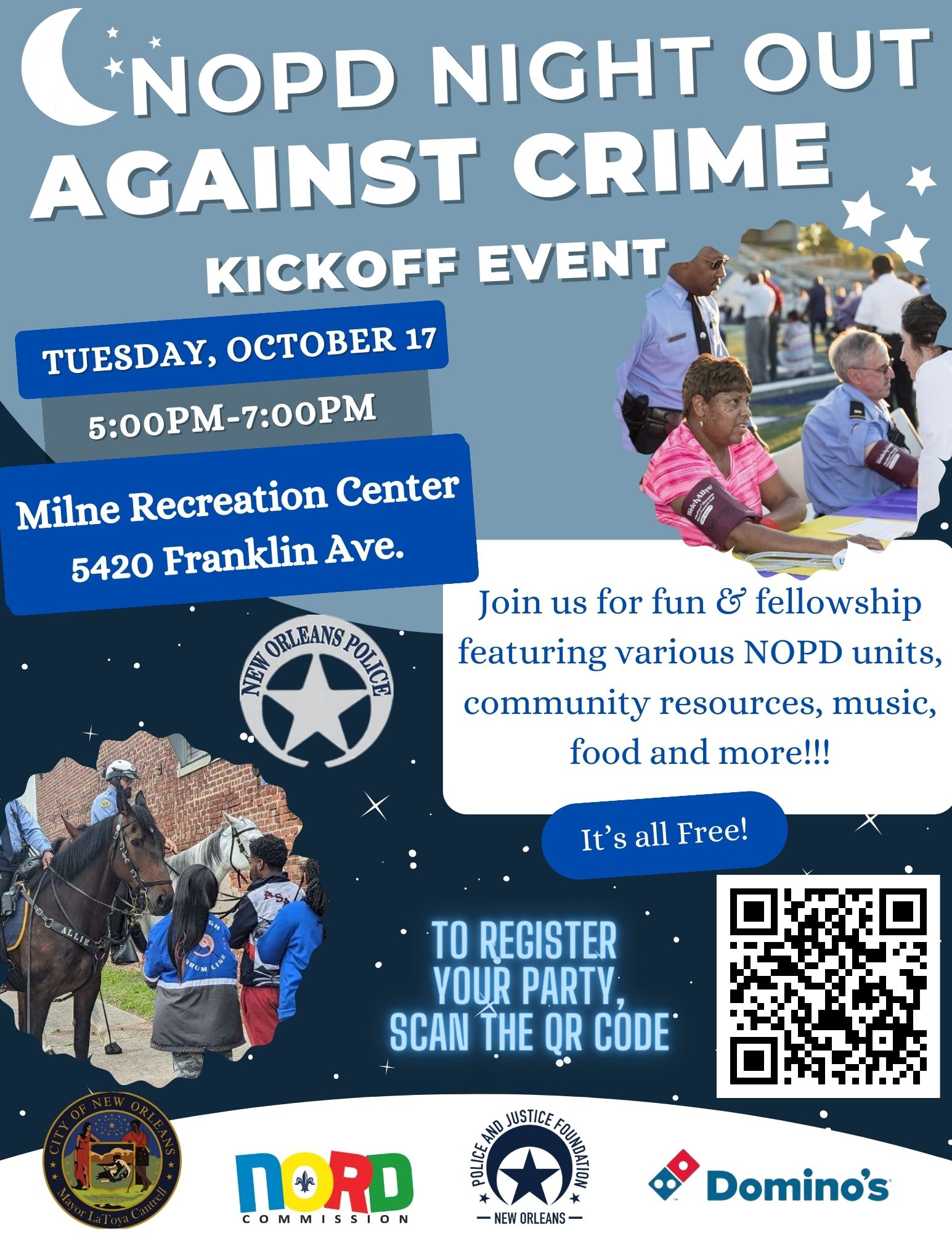 NOPD to Host 2023 Night Out Against Crime Kickoff at Milne Recreation Center