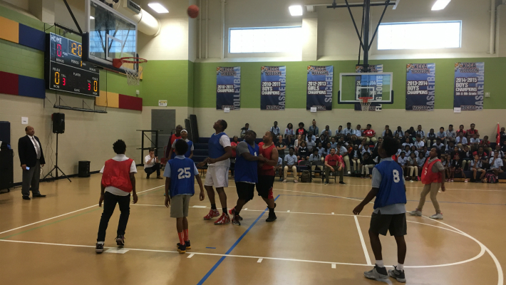 KIPP Central City Students Host Basketball Game with NOPD Officers