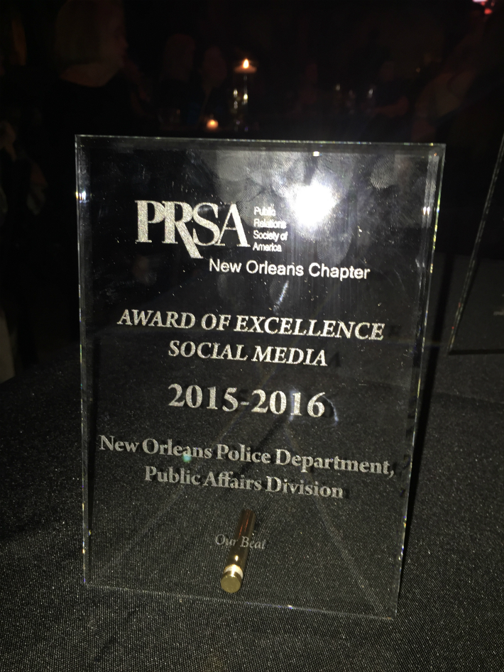 NOPD Public Affairs Division Wins Award for Outstanding Social Media Campaign
