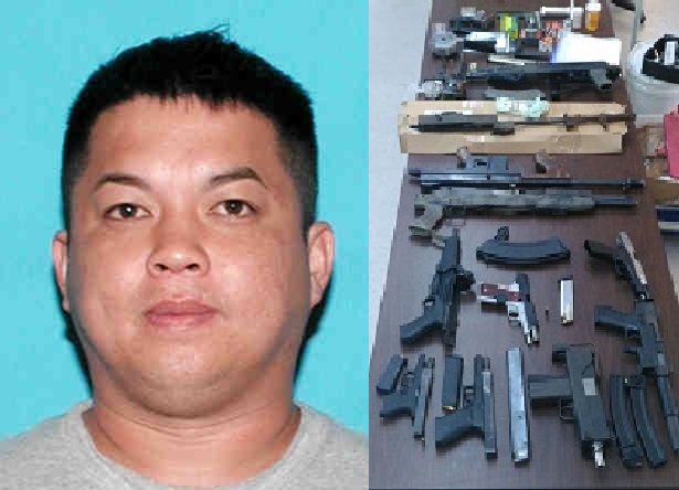 11 Firearms Found on Suspect Arrested for Aggravated Battery, Distribution of Narcotics